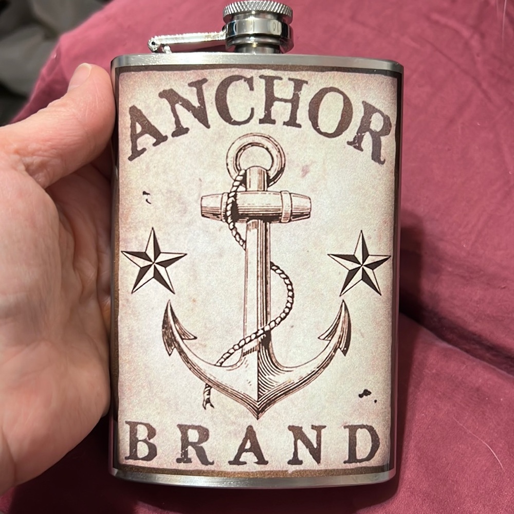 Stainless Steel 8 oz Flask - Anchor